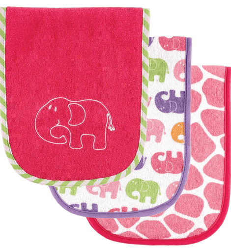 Luvable Friends Safari Themed Burp Cloths 3 Pack